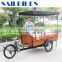 vintage style electric tricycles with wood box for coffee snacks