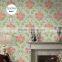 Popular Heavy Embossed Pvc Coated Wallpaper, Brown Retro Damask Wall Sticker for Hotel , Peelable Wall Mural Distributor