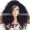 Afro Kinky Curl European hari full lace wigs Natural Black 20 Inch