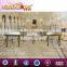latest design royal half moon shape golden chair stainless steel table wedding