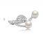 Platinum Plated Designer Sea Shell Pearl Brooch With AAA+ Cz Micro Pave Setting for Women and Men