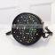 Wholesale Fancy Crochet Round Cosmetic Bag with Rhinestone