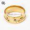 Hot sale custom Stainless steel gold plated Etching carving Pattern ring for men