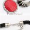 jewelry with new disign fashion alloy circle pendant rhinestone necklace jewelry, sale Hot Chunky nylon cord necklace