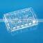China Supplier 6-portion disposable plastic cake container with hinged lid