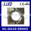 Square shape high quality zinc die-casting body recessed gu10 bulb downlight