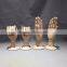 25cm height female right wooden hand beech wood with round wooden base