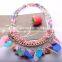 2016 Boho Style Feather Charm Necklace& Multilaye Colorful Fabric Necklace for Women /