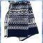 100% acrylic blue and white stripe fairisle men knit scarf