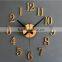 Clock Back Moving Metallic 3D Stereo DIY Wall Clock Creative Fashion Reversal