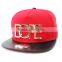 Paypal acceptable PU leather cotton metal plate famous logo red black hiphop hats baseball sports snapback cap