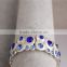 Good quality gold plated metal bangle bracelet, blue rhinestone bracelet wholesale