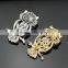 Prcious Colorful Opal Women Brooches Micro Pave Setting Crystal Owl Gold Silver Plated Clothes Pin Clasp
