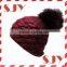Solid Custom Knitted POM POM Beanie Skull Cap Hat