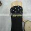 100% cotton hot sale teen girl tube knee high length socks canada,black color ,drop white