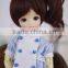 Cute synthetic dark brown 1/6 bjd doll bob wigs with ponytail