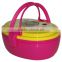 plastic lunch container with handle and with printing