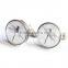 Wedding gift cufflinks, initials monogrammed glass round personalized cufflinks