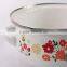 3 Pcs Cookware Enamel Casserole Sets With Flowers And Glass Lid
