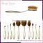 Bent single toothbrush makeup brush set for cosmetic