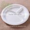 9 inch 3 compartment sugarcane compostable plates