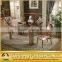 rose golden stainless steel dining table with crystal decoration