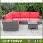 2016 Fashion style lucky red garden patio rattan furniture sofa set