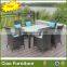 Hotel outdoor rattan furniture dining table and chairs set