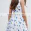 Guangzhou Wholesale Clothing OEM o neck Sleeveless White Sunflower Organza Dress