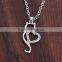 New Jewelry Design Brass Cubic Zirconia Hollow Heart Shaped Cat Pendant Necklace