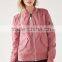 2017 Mgoo Pink Fighter Pilot Bomber Jacket Custom Printing Embroidery Military Flight Jacket With Knit Cuffs And Waistband