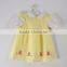 Top100 boutique hot cheap sale light yellow princess embroidery dress boutique girl clothing