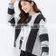 Female money hemp grey chest loose version printing round collar fleece wide set of head vertical bar