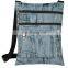 Blue Three Pocket Zipper Cheap Denim Passport Bag