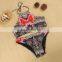 Sexy Women Bikini Set Bandage Printed Push-Up Padded Swimwear Swimsuit Bathing Beachwear Retro