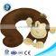 Custom funny u cushion travel pillow soft fashion plush balck cat u shape cartoon pillow