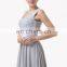 Grace Karin Off Shoulder Backless Sweetheart Chiffon Grey Long Mother of the Groom Evening Dress CL6231-1