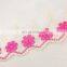 Wholesale beautiful used clothing pink sunflower organza lace trim