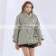 TWOTWINSTYLE Winter Women Coat V Neck Long Sleeve High Waist With Belt Cotton Parkas Casual Loose