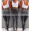 2021 Solid Skinny Jeans Woman Casual Pencil High Waist Jeans Tassel Drawstring Slim Jean Femme Stretch Demin Ladies Jeans