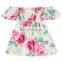 Mother Daughter Matching Family Floral Dresses Off Shoulder Pineapple Short Sleeve Women Girls Long Maxi Dress Girl Clothing 1PC