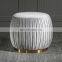 Reatai bedroom furniture high quality velvet fabric luxury ottoman pouf cushion round velvet foot stool ottoman