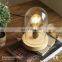 Simple Style Vintage Round Wood Base Metal Lamp Holder Table Lamp