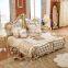 Classic Luxury Upholstered King Size Headboard Leather Solid Wood Bed Bedroom Furniture