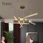 New Design Gorgeous Decoration Indoor Living Room PC Iron Aluminum Gold Modern LED Chandelier Light