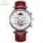 KINYUED J025 Luxury Casual Black Leather Men's Watches Automatic Mechanical Moon Phase Men Brand Wrist Watch