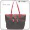 New design fashion women nylon bag handbag with leather handle