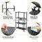 4 Tier Heavy Duty Foldable Metal Rack Garage Kitchen Storage Shelving Unit Wheels Moving Easily Organizer Shelves Holder