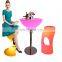 plastic italian chair /outdoor IP65 led furniture commercial table event party wedding light up plastic high chair for bar table