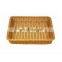 Wholesale hand woven Plastic rattan woven rectangular bread basket